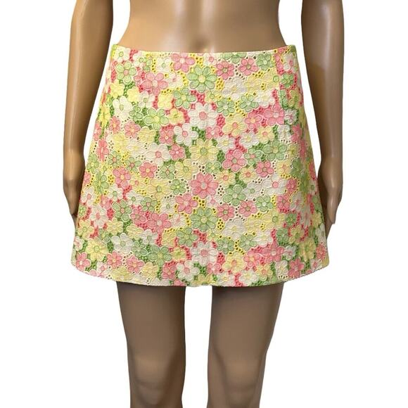 Lilly Pulitzer Women's Mini Floral Skirt A-Line Back Zipper Lined Size 0 - Picture 1 of 15